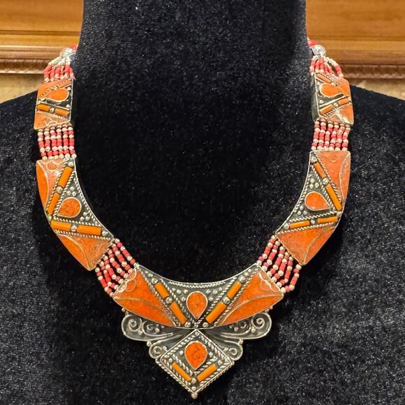 Handmade Tibetan Beaded Necklaces.  Various sizes, stones, and designs available - Picture 5 of 14